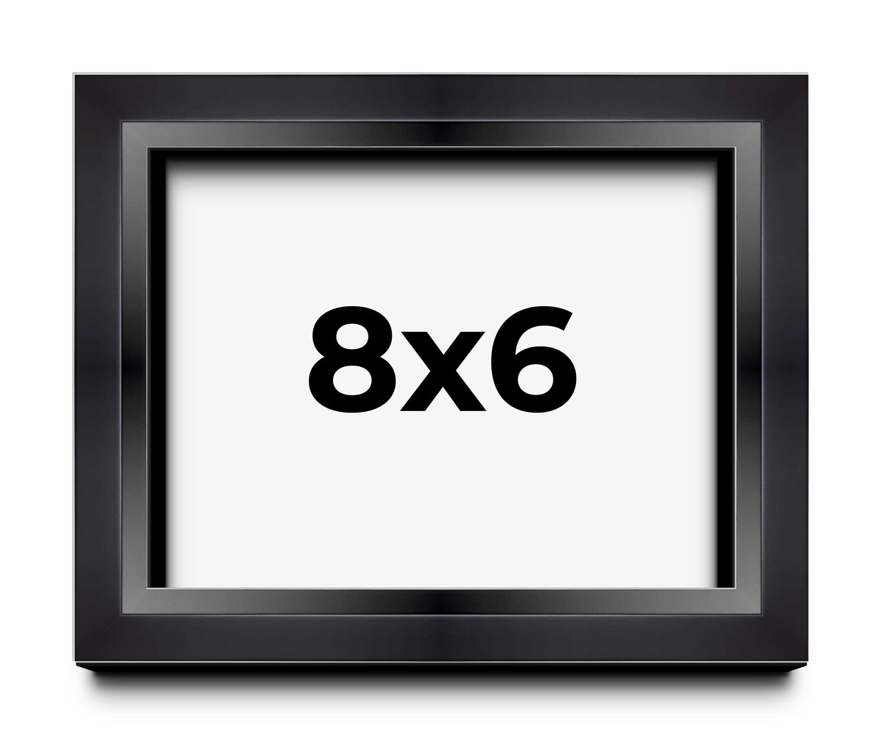 8x6 Minimalist Shadow Box Black Picture Frame - UV Acrylic, Backing, Hanging Hardware